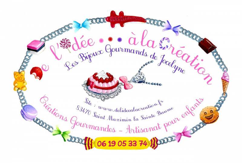 Création de Bijoux gourmands Saint Maximin La sainte Baime Les Bijoux gourmands de Jocelyne
